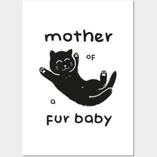 Mother of a Fur Baby - Kitten Dark Print Posters and Art